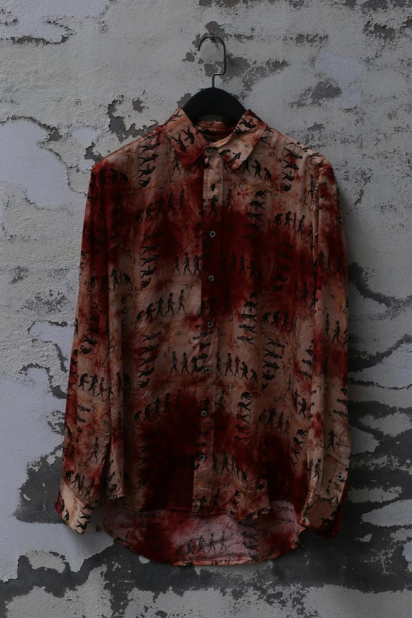 Geoffrey B. Small Handmade Classic Treasure Shirt Oys29 Dye Red Ape Man Picture PGBS3
